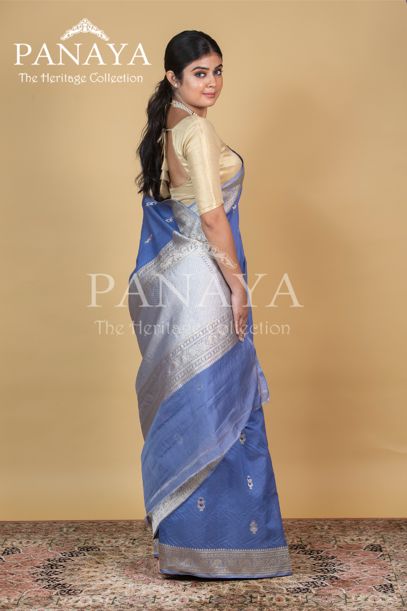 Kora Silk Buti Design With Meenakari Work