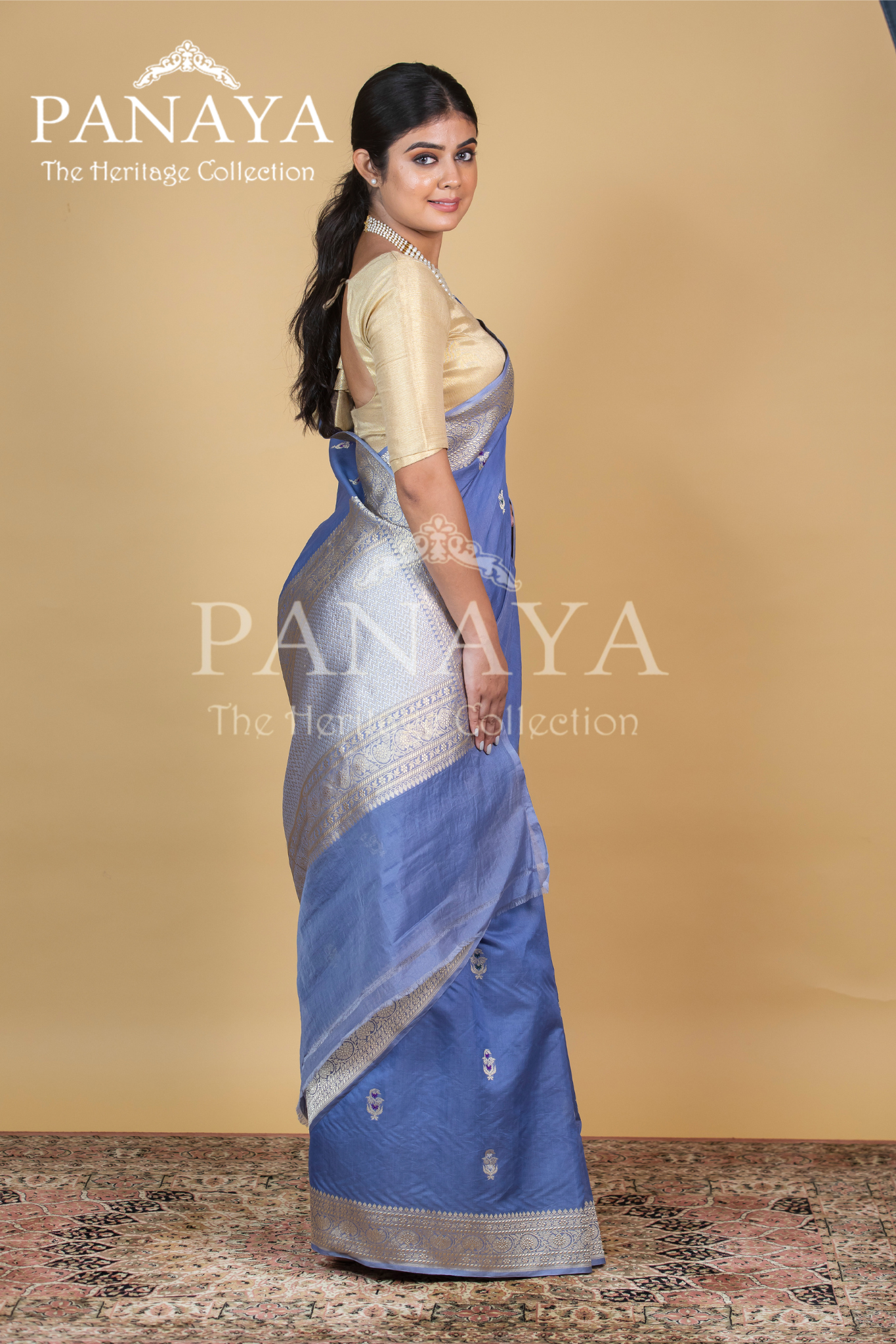 Kora Silk Buti Design With Meenakari Work