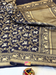 Saree Katan Silk Shikargah Design with Banarasi aanchal & Border with gold & Silver Zari Work