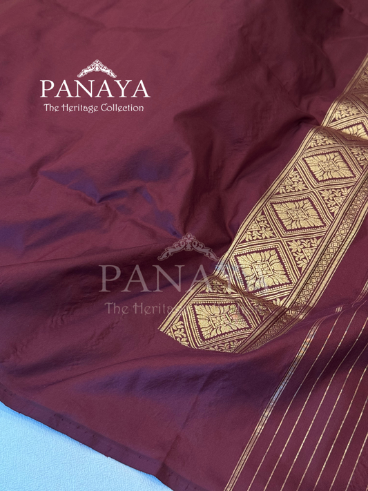 Saree Katan Silk Plain Saree with Banarasi Aanchal, Border