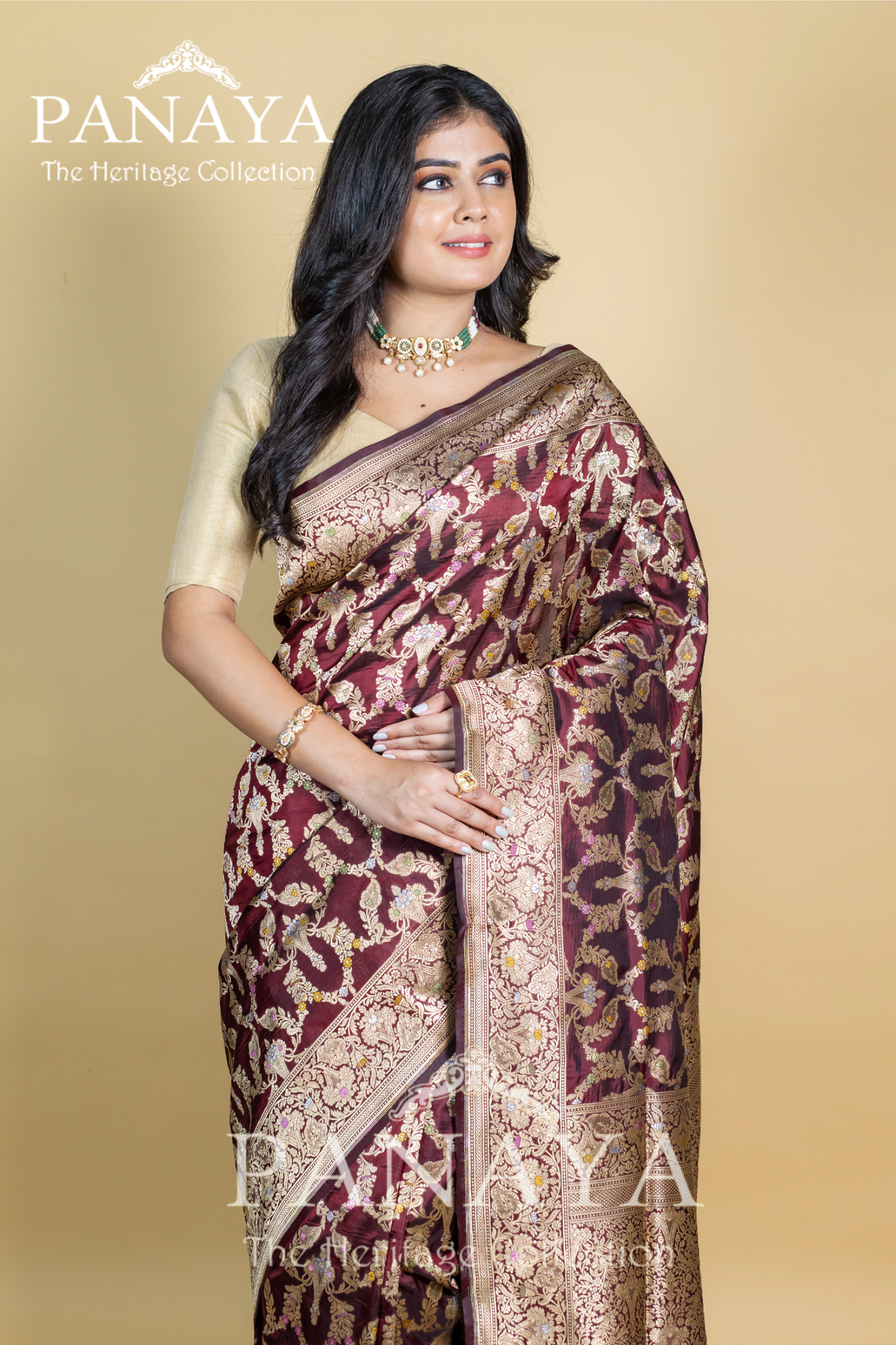 Handloom Cutwork Zaal Design With Meenakari Work