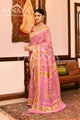 Saree Georgette Khaddi Jaal Design with Banarasi aanchal & Border with Meena Work