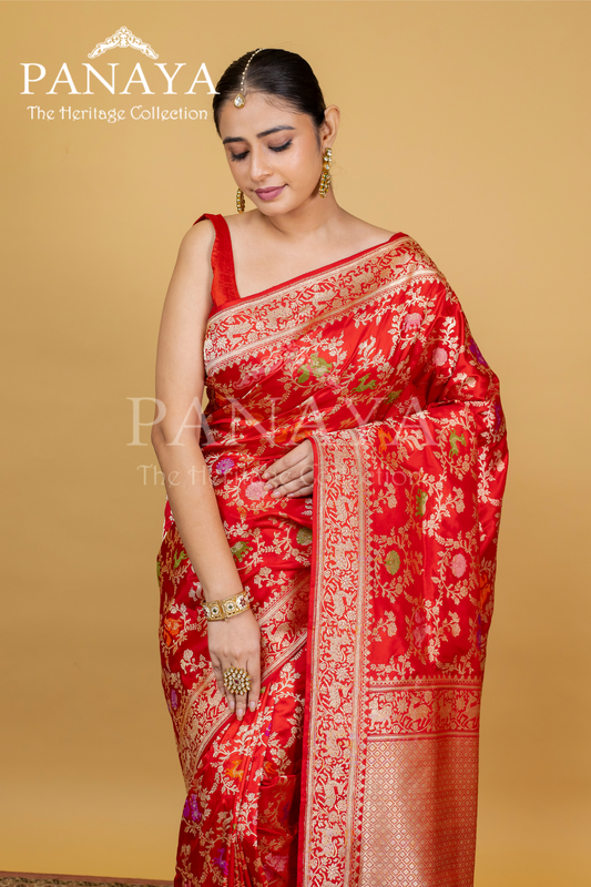 Katan Silk Sikargah Design Zaal With Meenakari Work