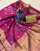 Saree Katan Silk with banarasi aanchal & Border with meenedar Booti Design