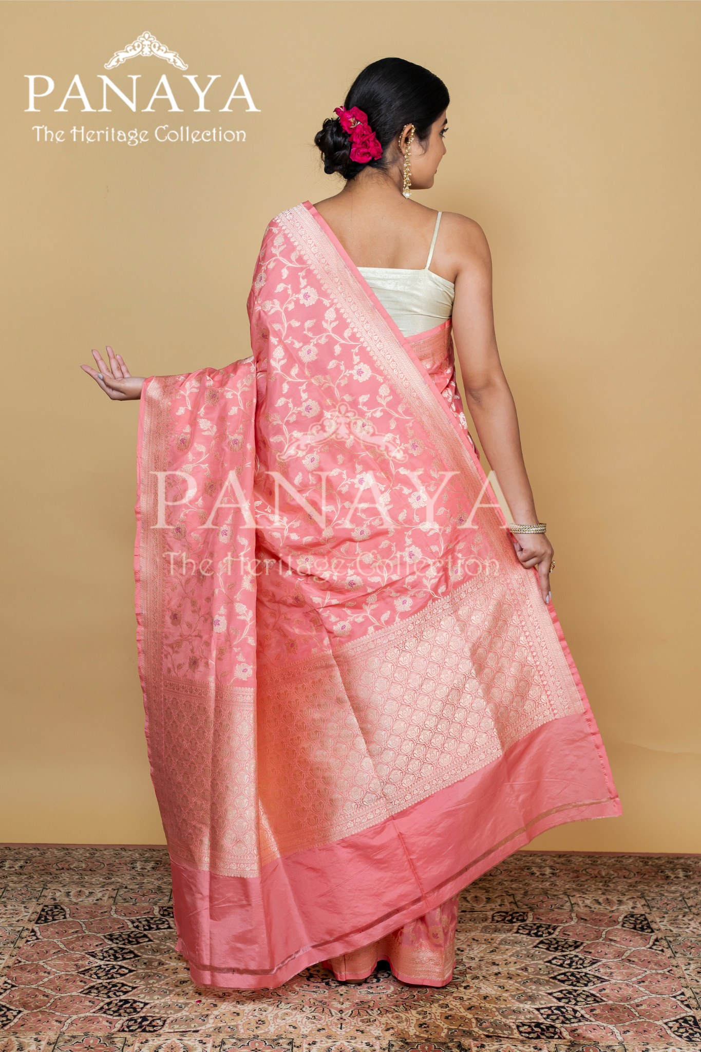 Katan Silk Zaal Design Meenakari Work With Banarasi Anchal Border Design
