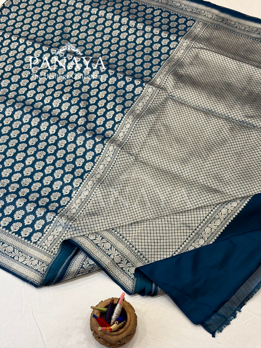 Saree Katan Silk Banarasi Aanchal Border with Resham silk Booti