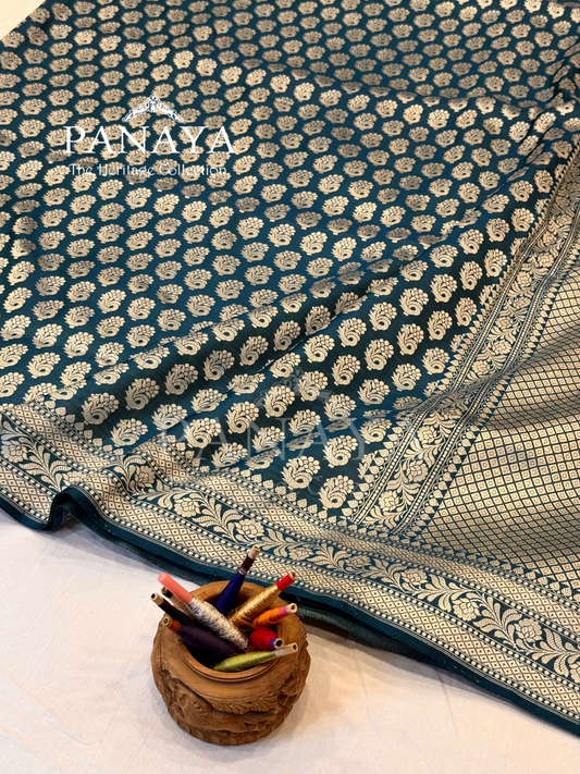 Saree Katan Silk Banarasi Aanchal Border with Resham silk Booti