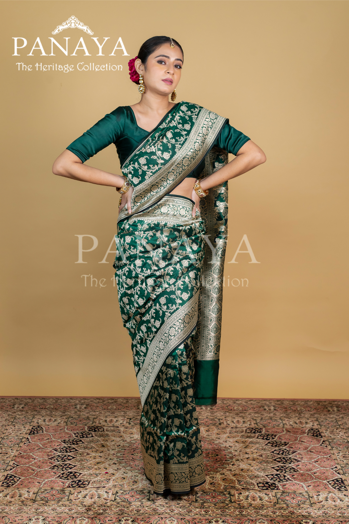 Banarasi Floral Zaal Work With Banarsi Anchal And Border