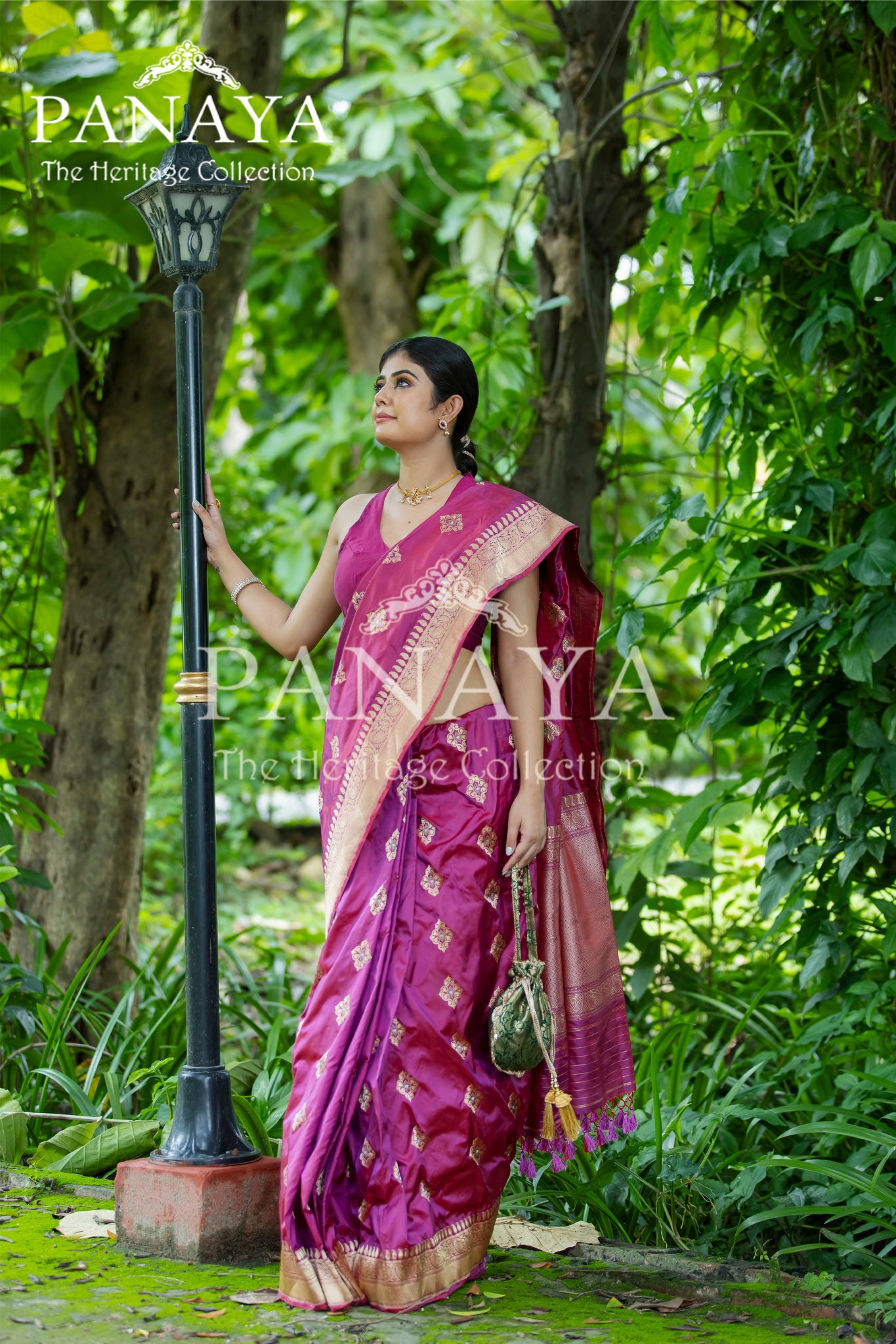 Handloom Katan Silk Kadwa Buti Work With Meenakari Banarasi Anchal And Border
