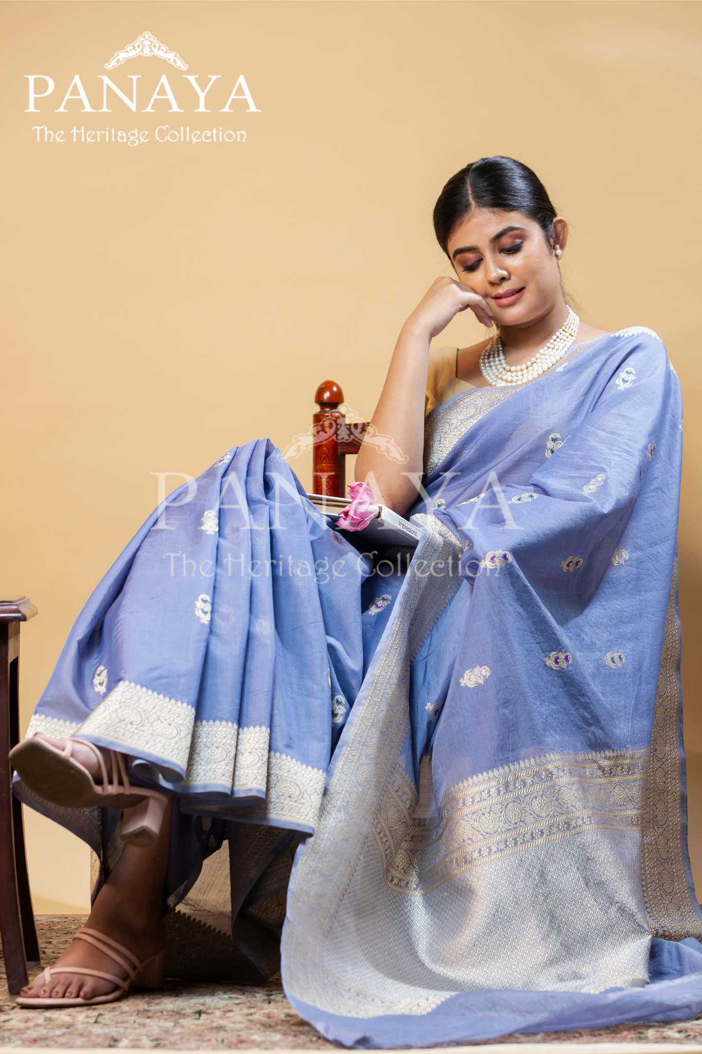 Kora Silk Buti Design With Meenakari Work
