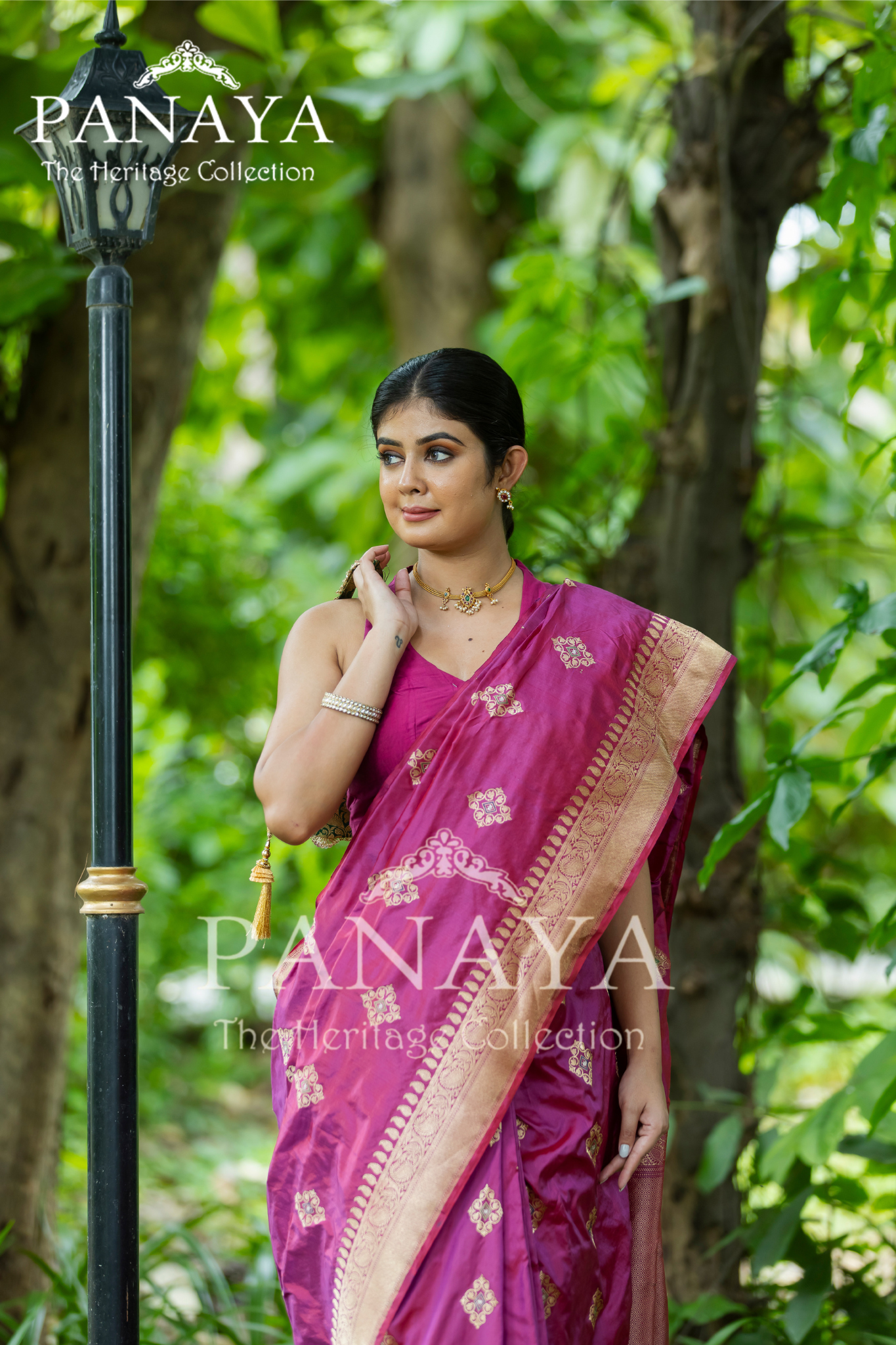 Handloom Katan Silk Kadwa Buti Work With Meenakari Banarasi Anchal And Border