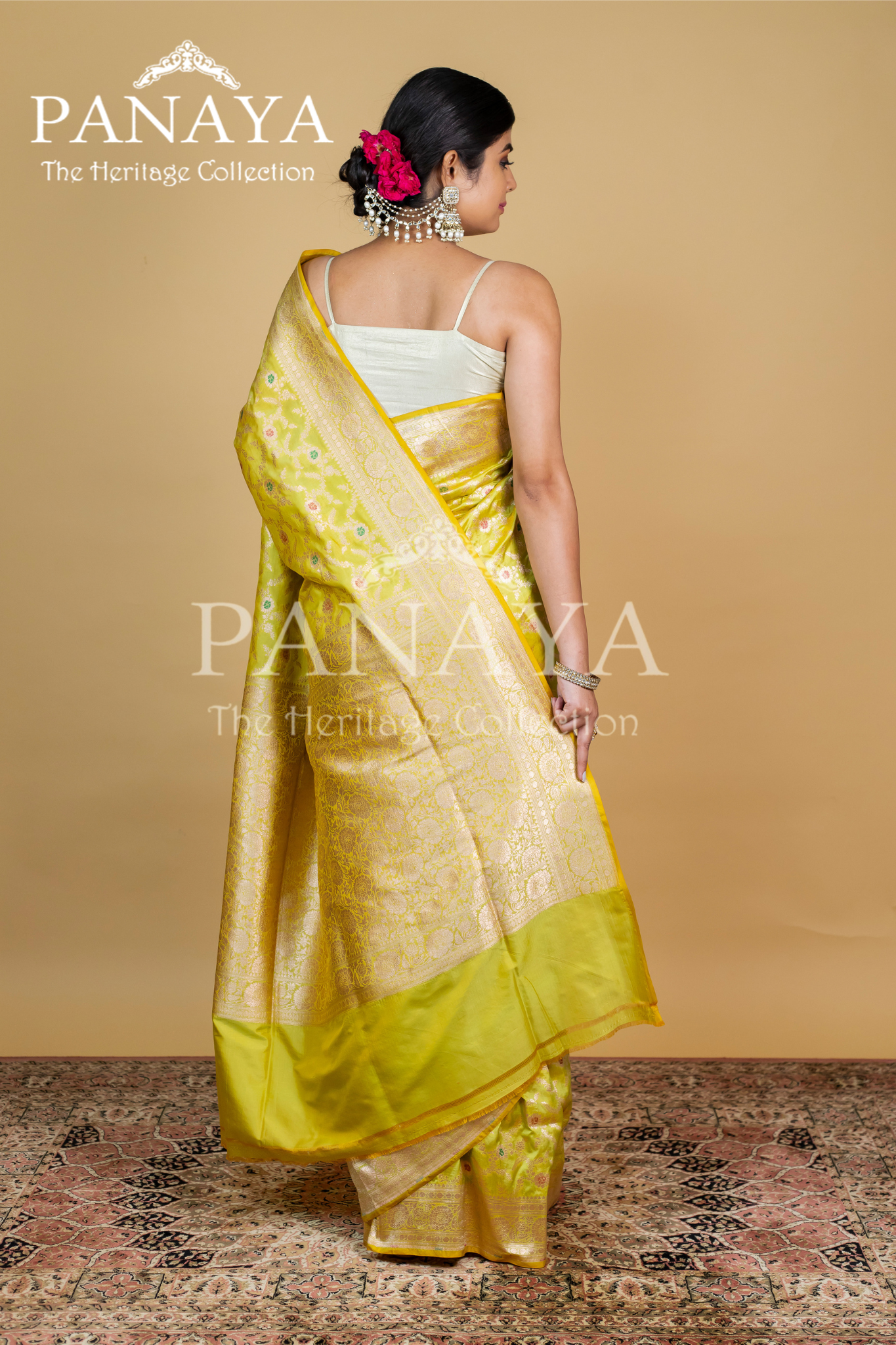 Katan silk zaal design with meenakari work