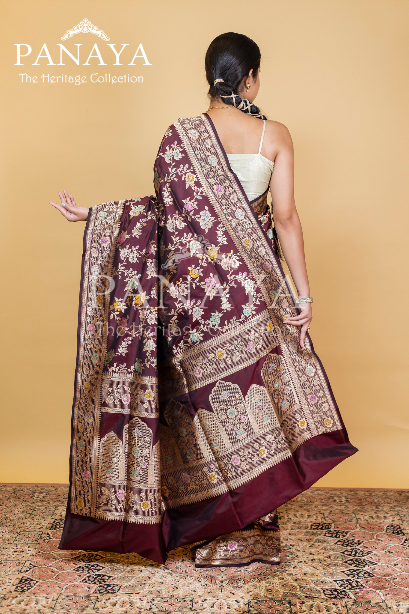 Katan Silk Zaal Design Meenakari Work With Banarasi Anchal Border Design