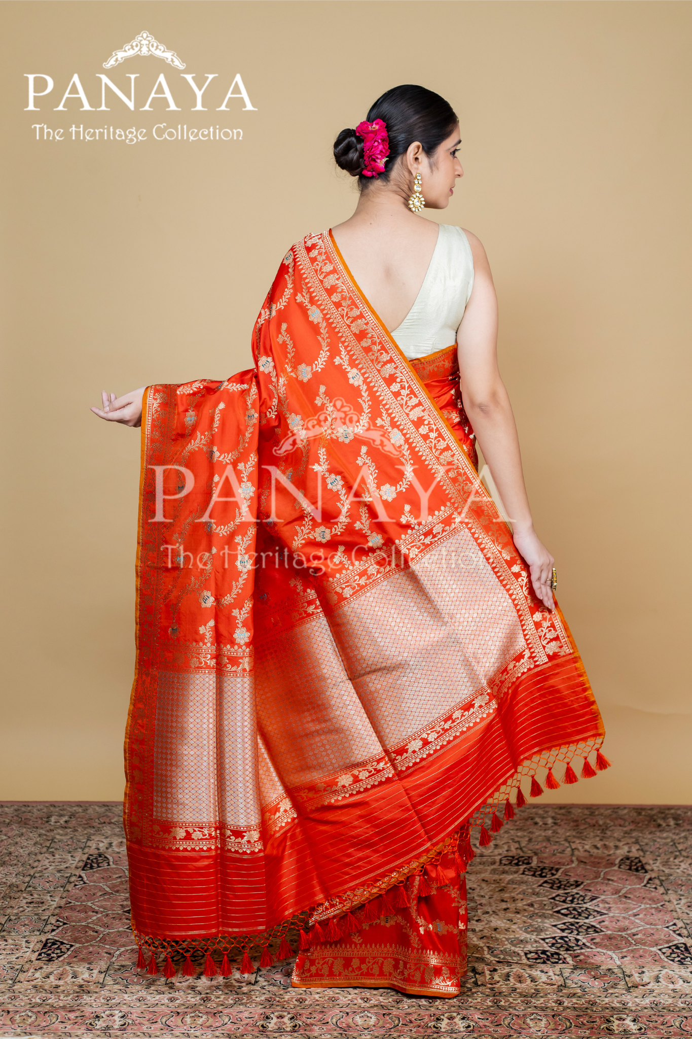 Katan Silk Zaal Design With Meenakari Work Banarsi Border Work