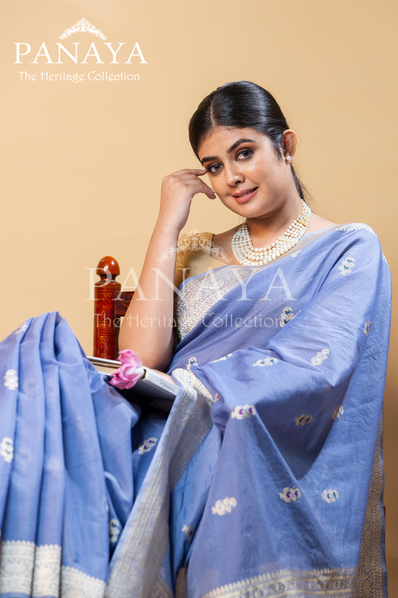 Kora Silk Buti Design With Meenakari Work