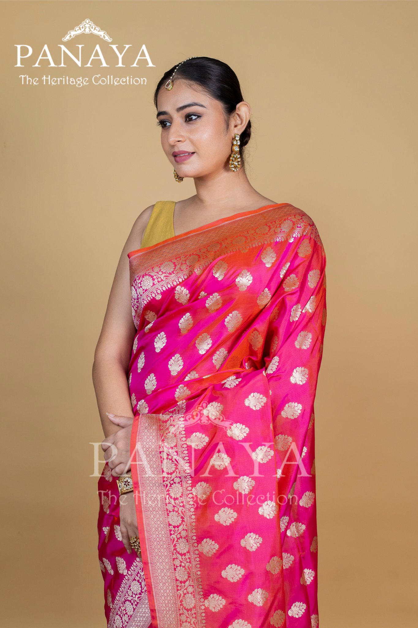 Handloom Cut Work Banarasi Buti Saree With Banarsi Border And Anchal