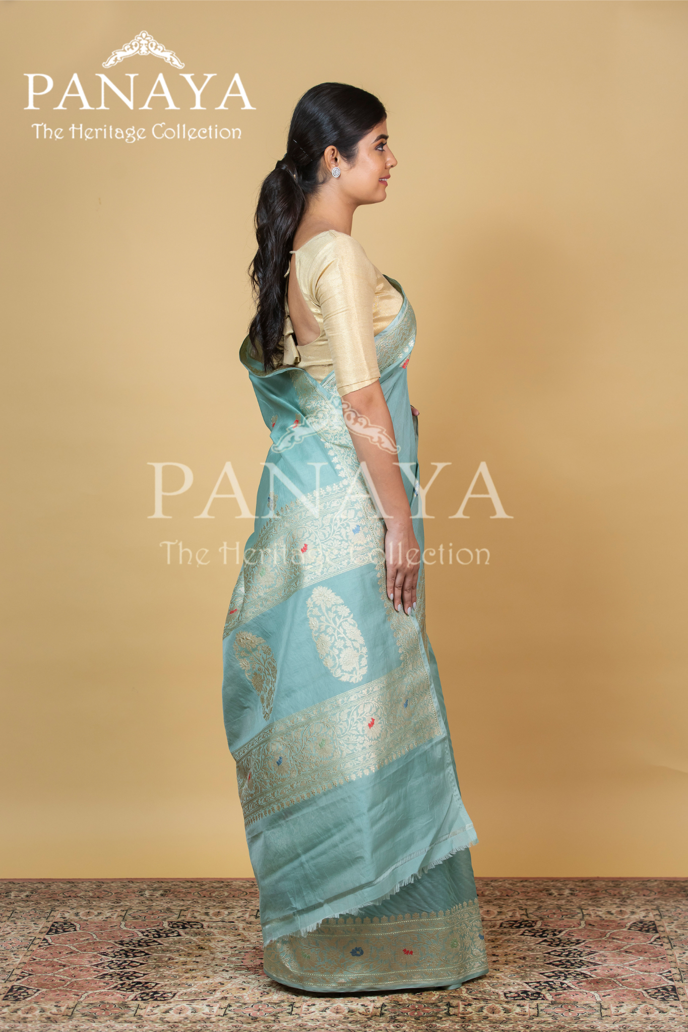 Kora Silk With Meenakari Buti Work