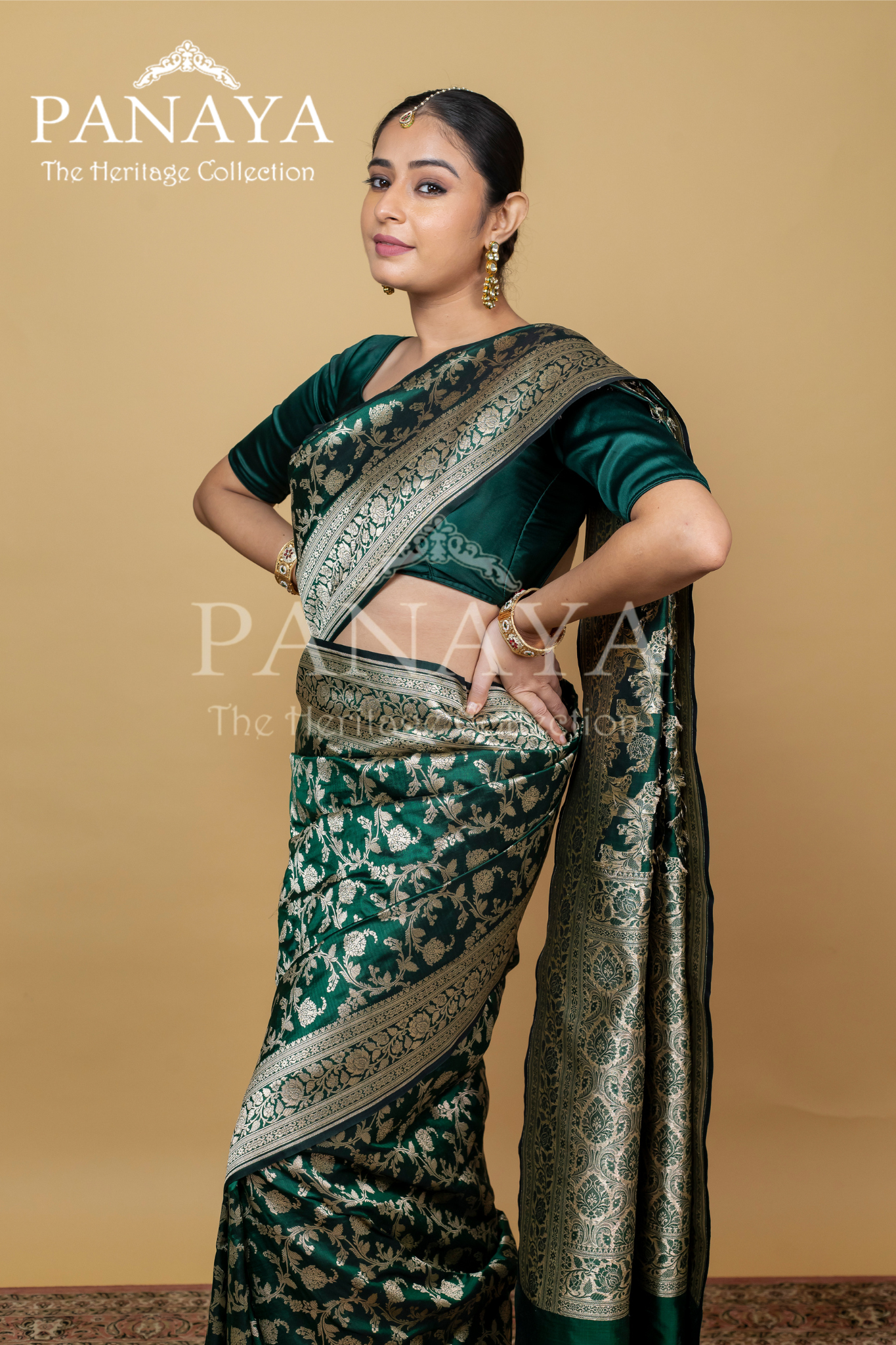 Banarasi Floral Zaal Work With Banarsi Anchal And Border