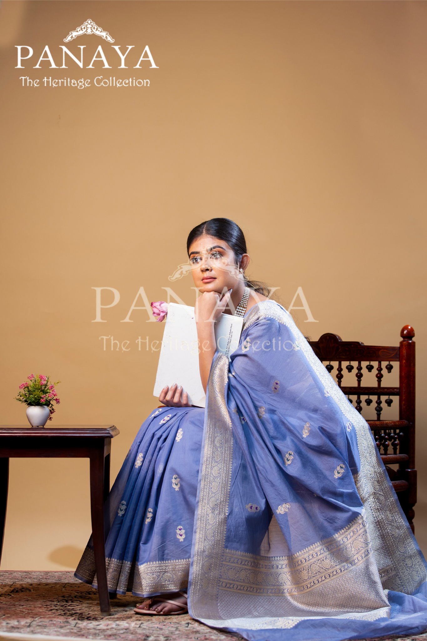 Kora Silk Buti Design With Meenakari Work