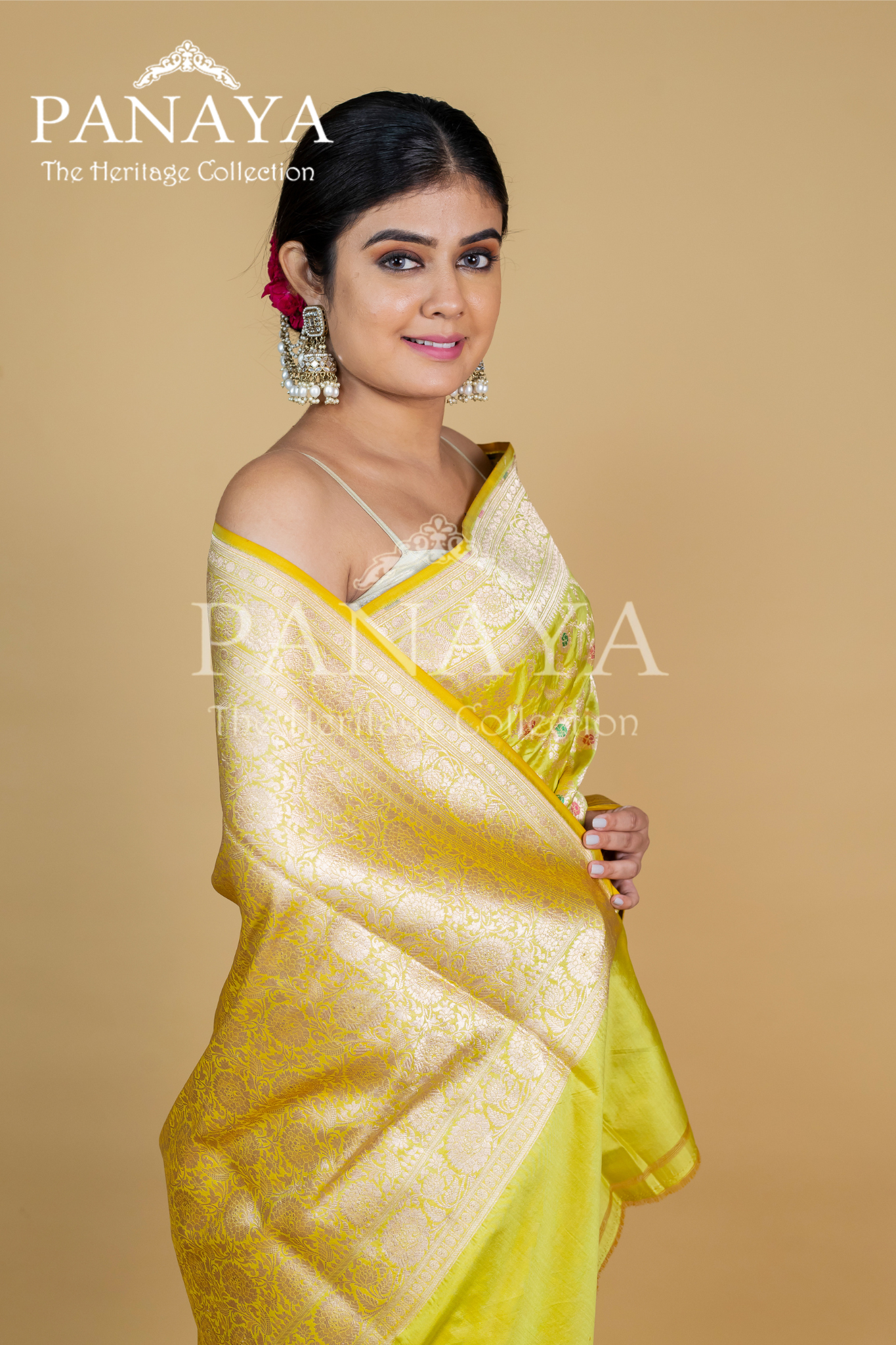 Katan silk zaal design with meenakari work