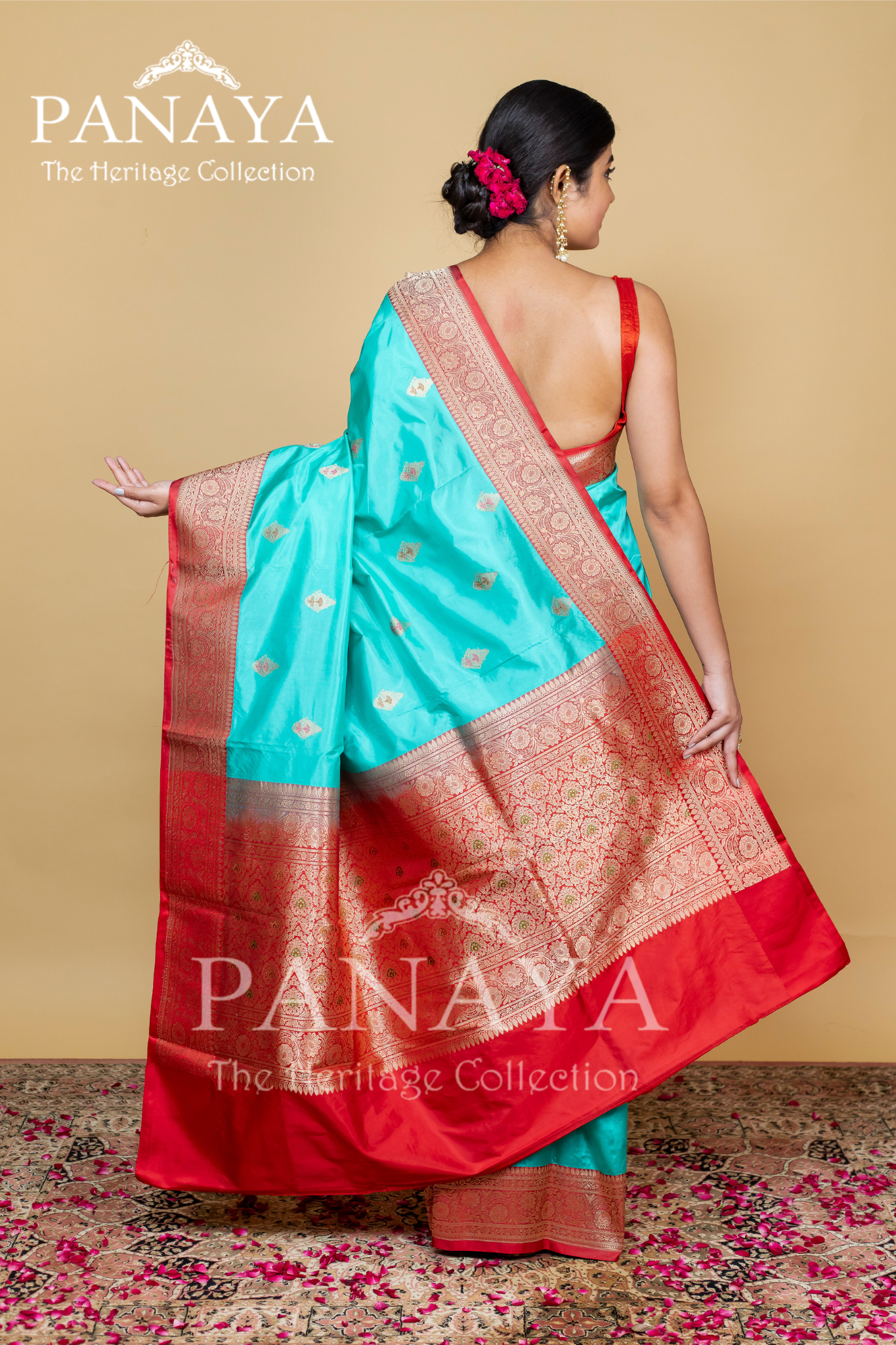 Banarasi Border And Anchal With Meenakari Work And Buti
