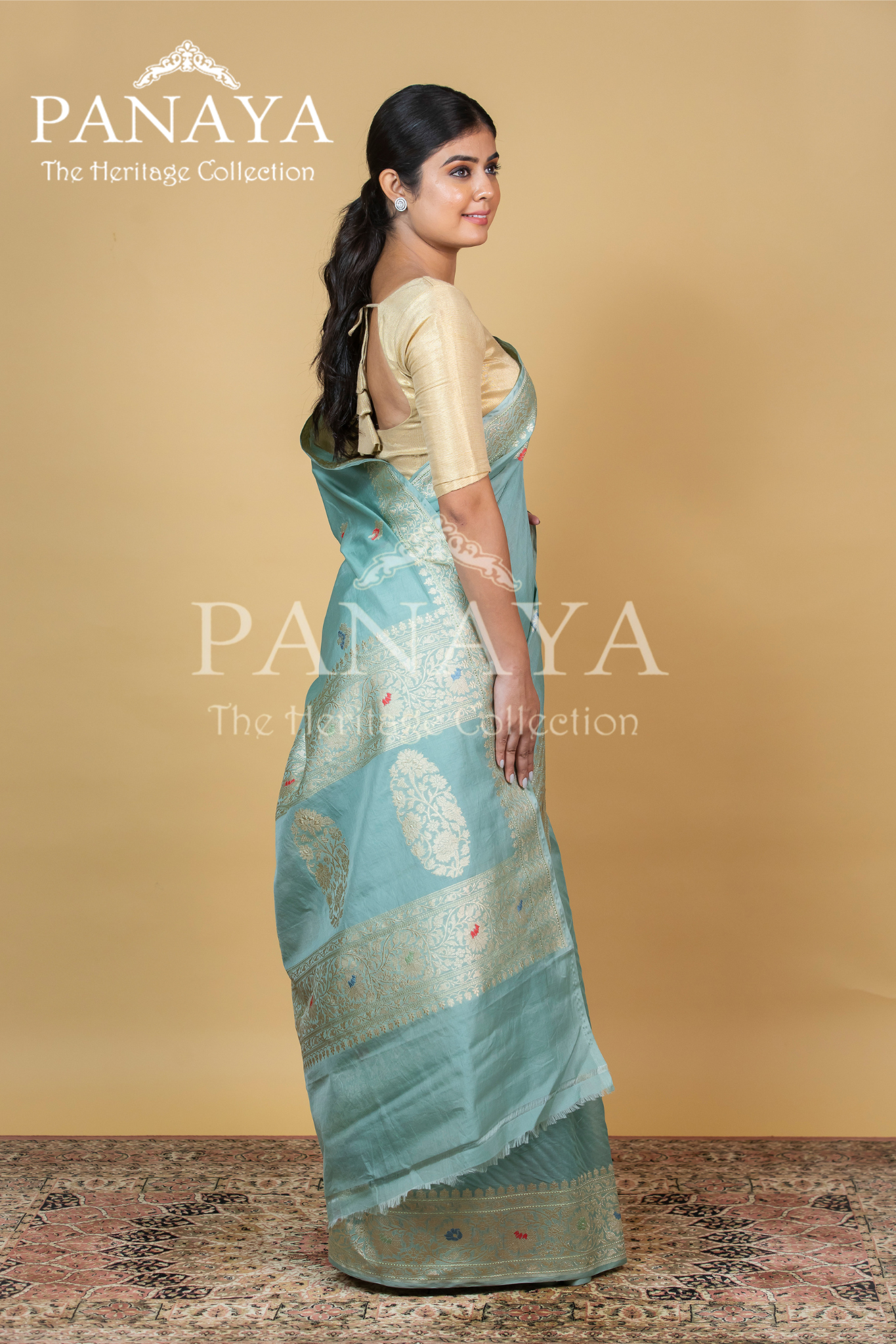 Kora Silk With Meenakari Buti Work
