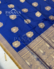 Saree Katan Silk Banarasi Aanchal Border with Gold & Silver Zari Antique Boota Design