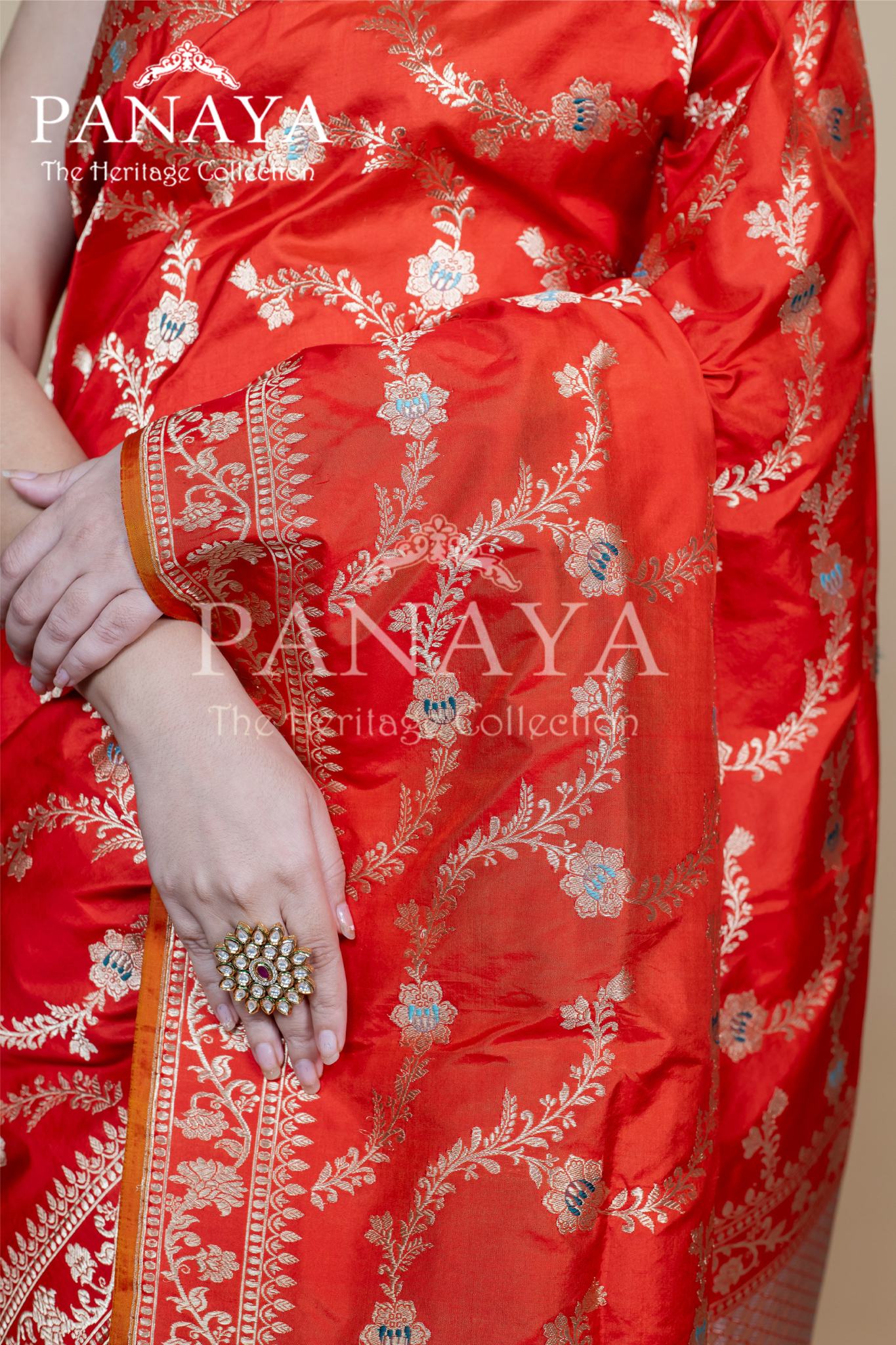 Katan Silk Zaal Design With Meenakari Work Banarsi Border Work