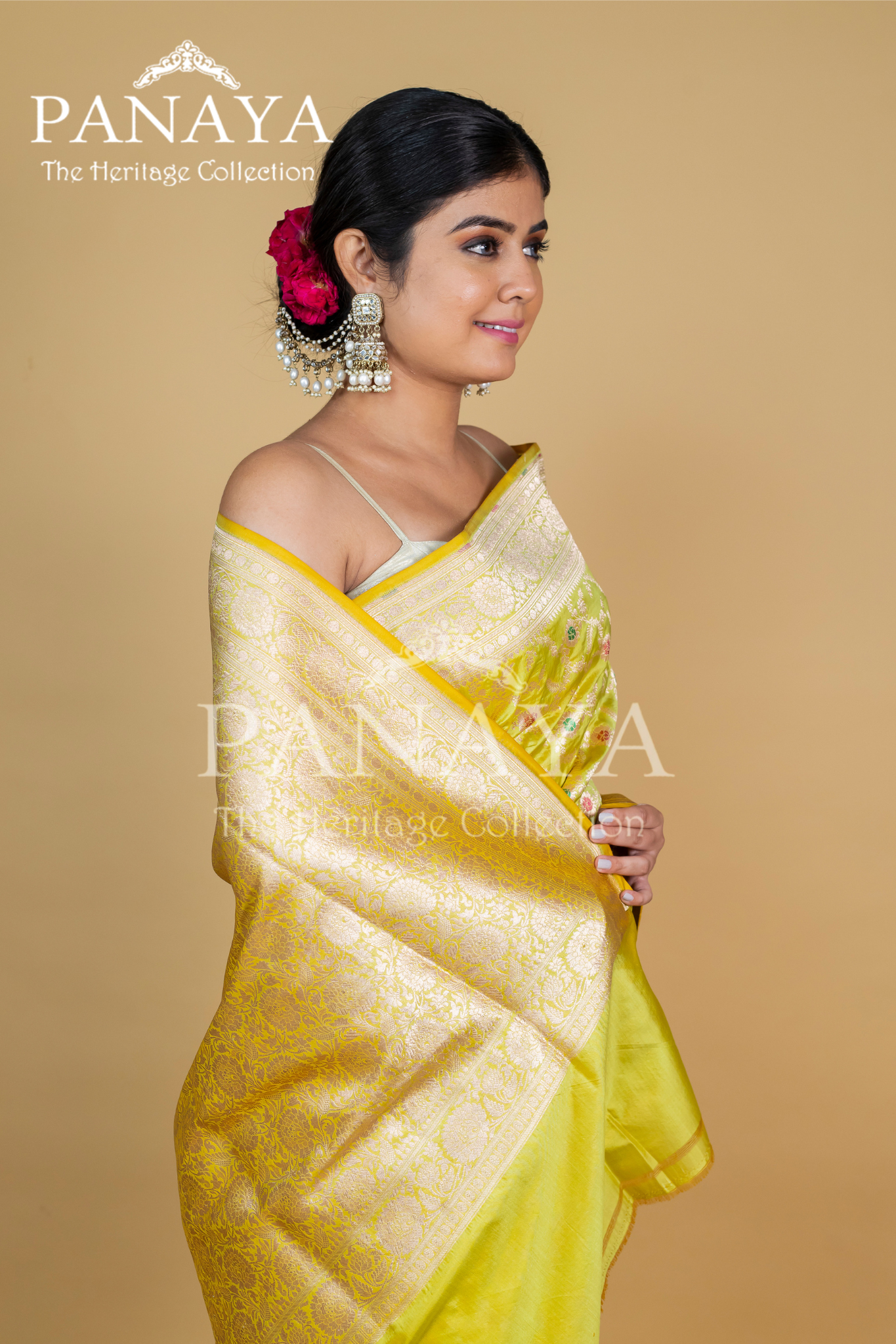 Katan silk zaal design with meenakari work