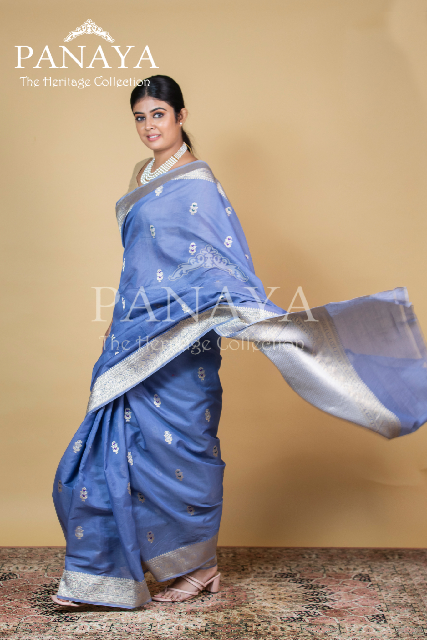 Kora Silk Buti Design With Meenakari Work