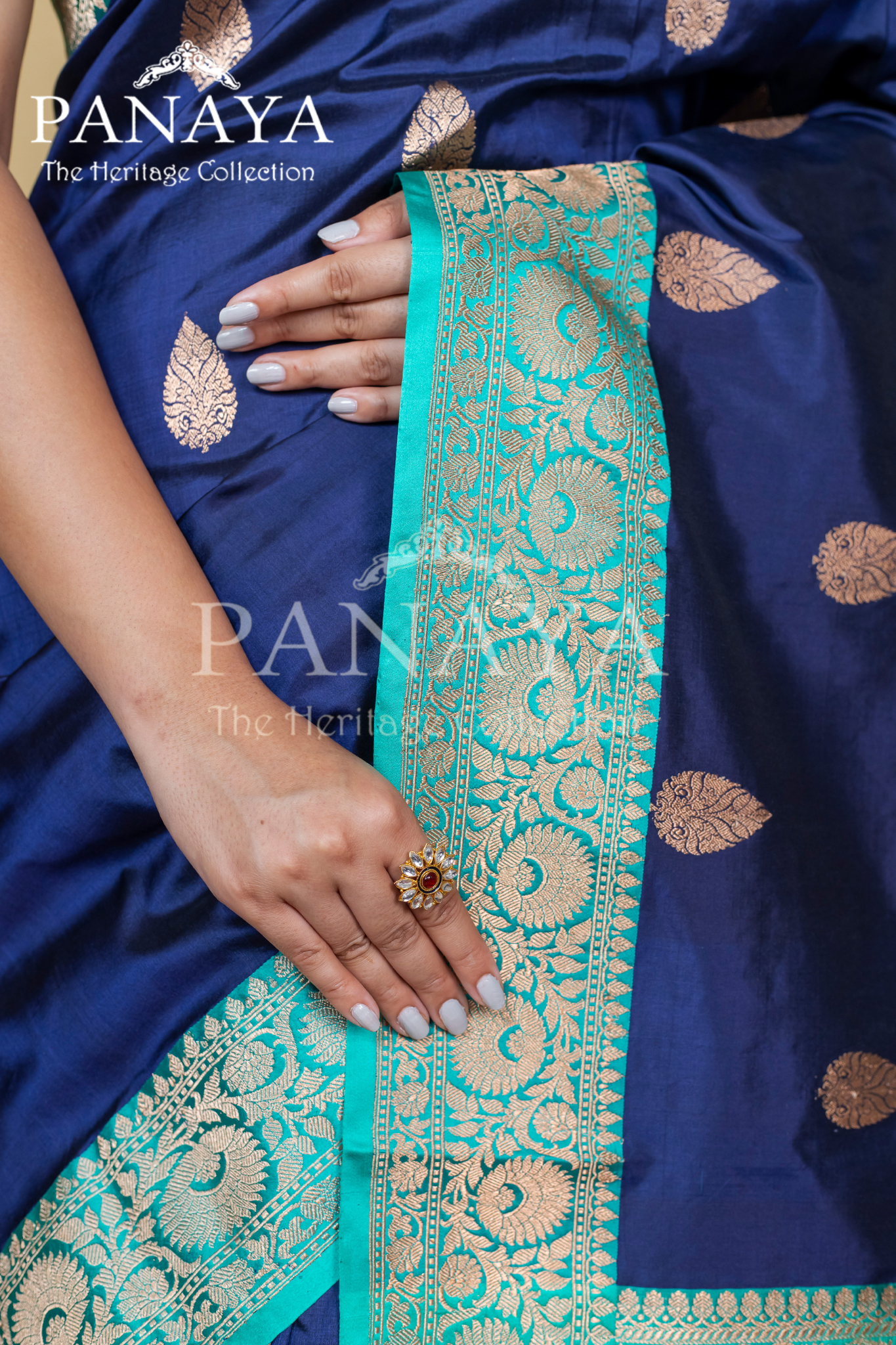 Katan Silk Kadwa Weave Handloom Silk