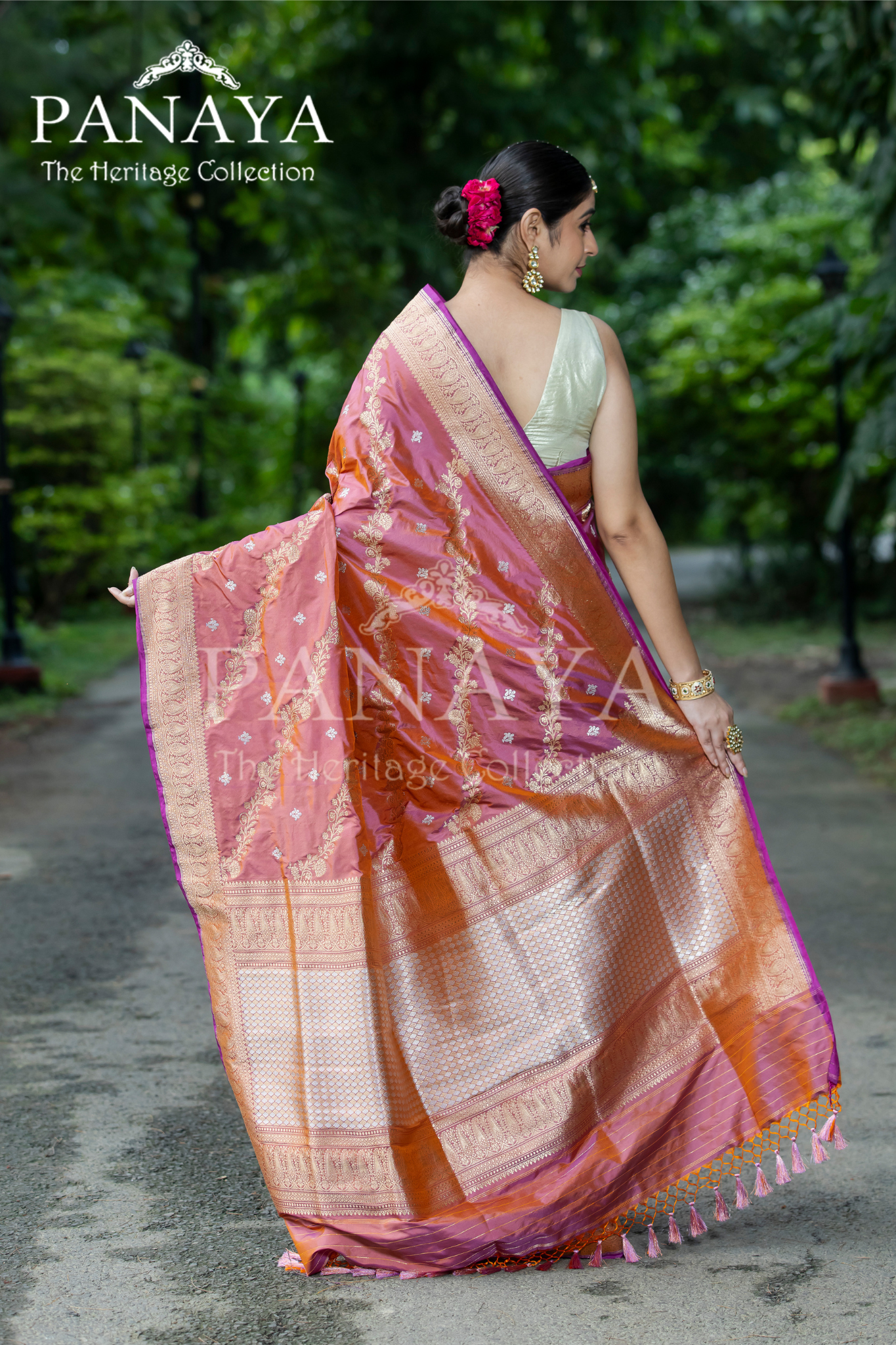 Diagonal Zaal Work With Sona Rupa Zari Work