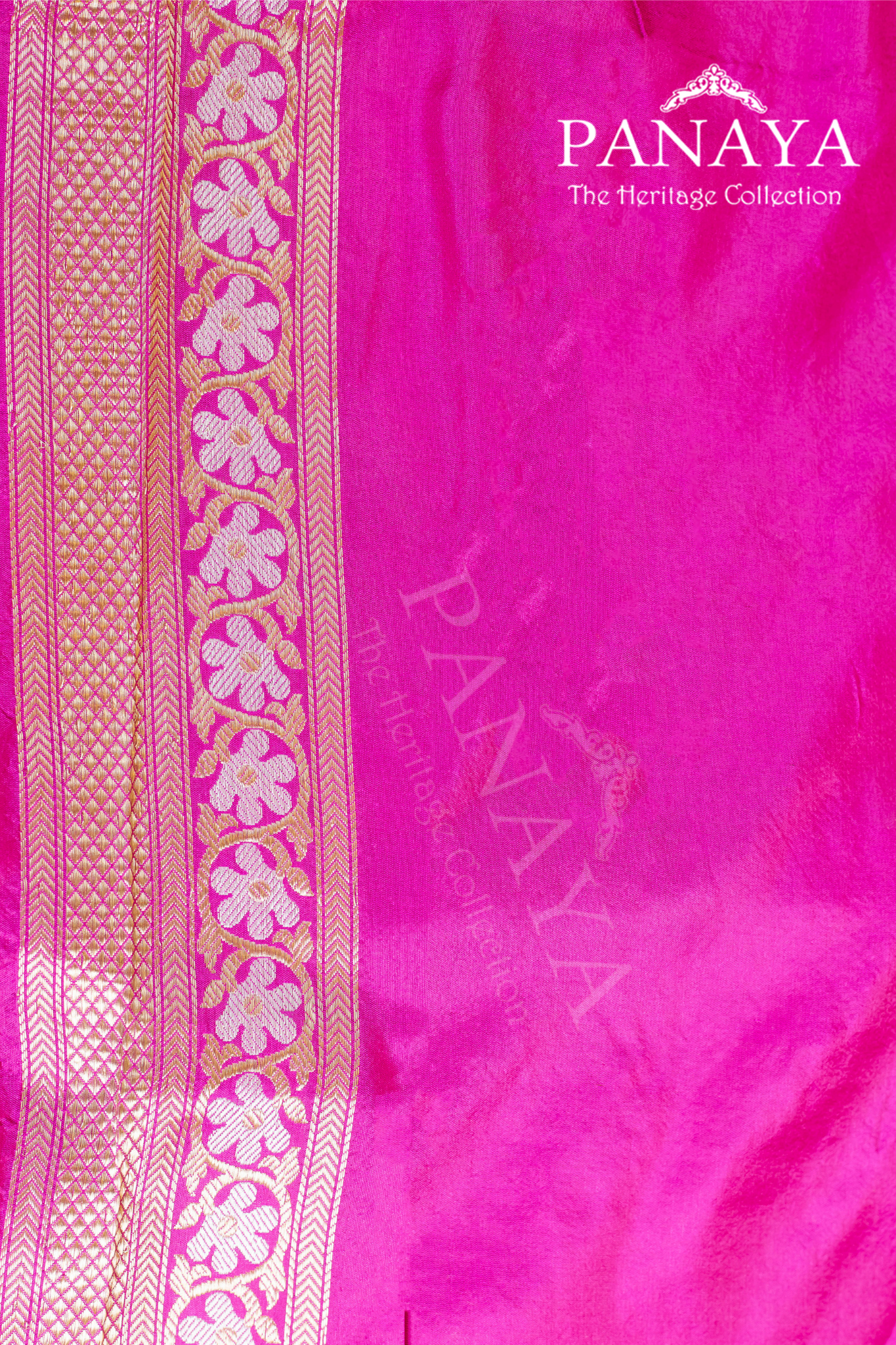 Handloom Katan Silk With Sona Rupa Butti With Banarasi Border And Anchal