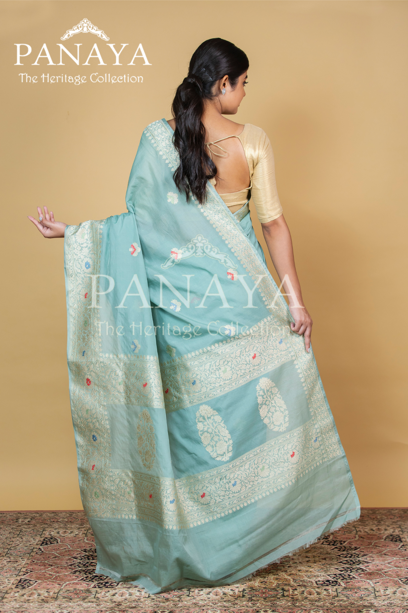 Kora Silk With Meenakari Buti Work
