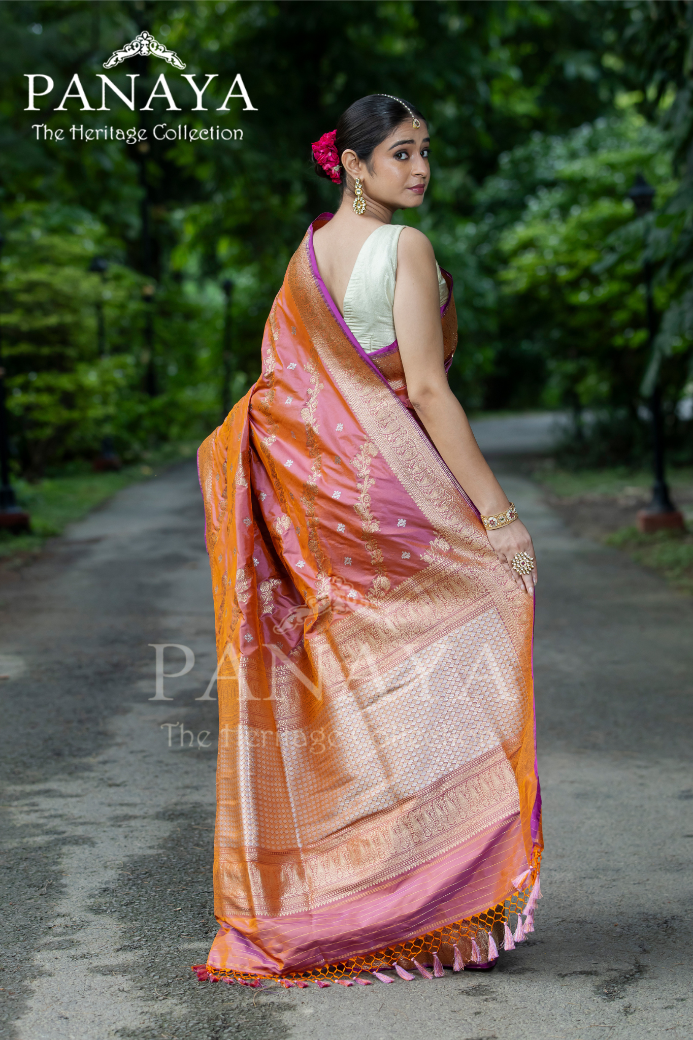 Diagonal Zaal Work With Sona Rupa Zari Work