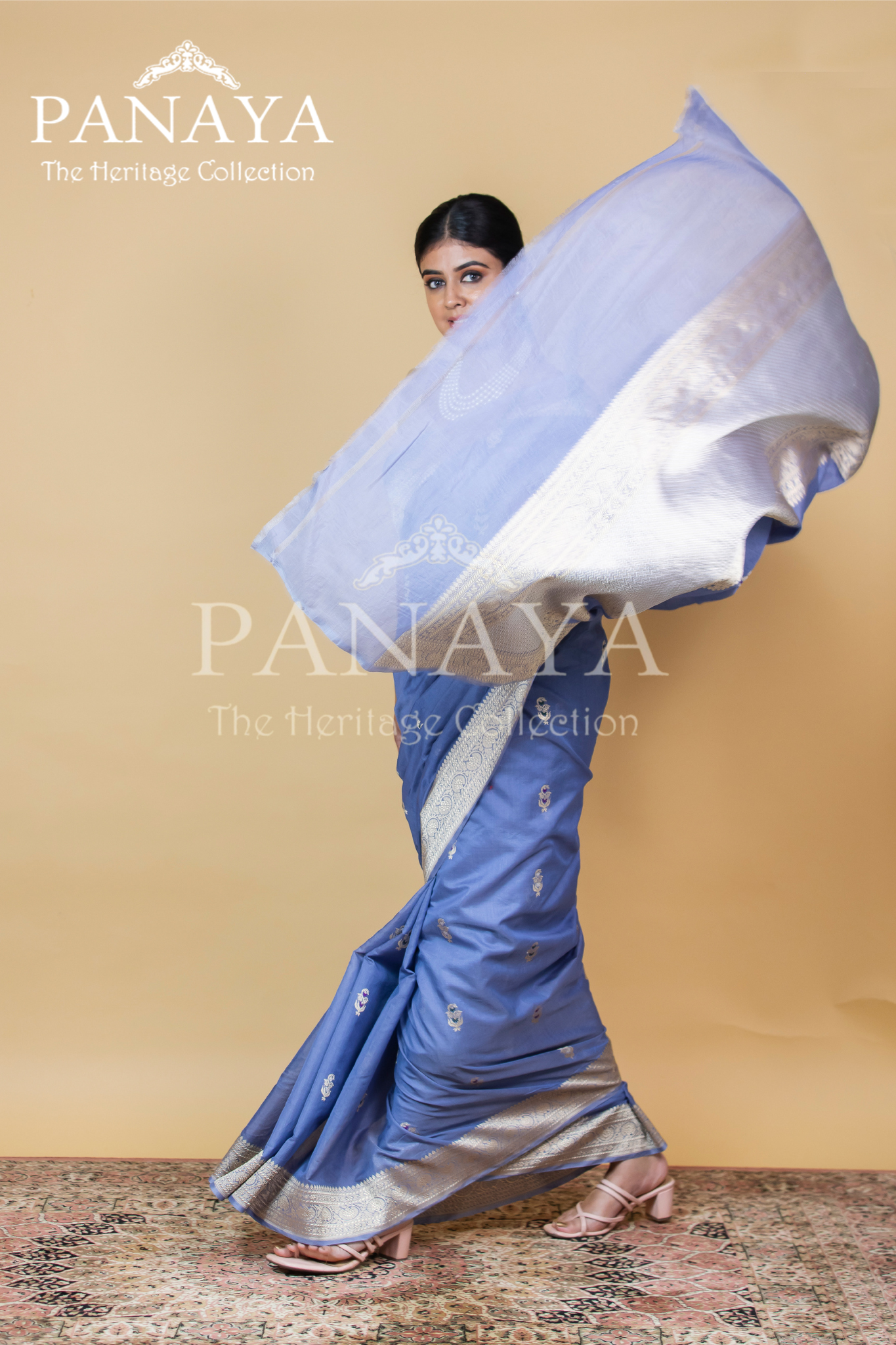 Kora Silk Buti Design With Meenakari Work