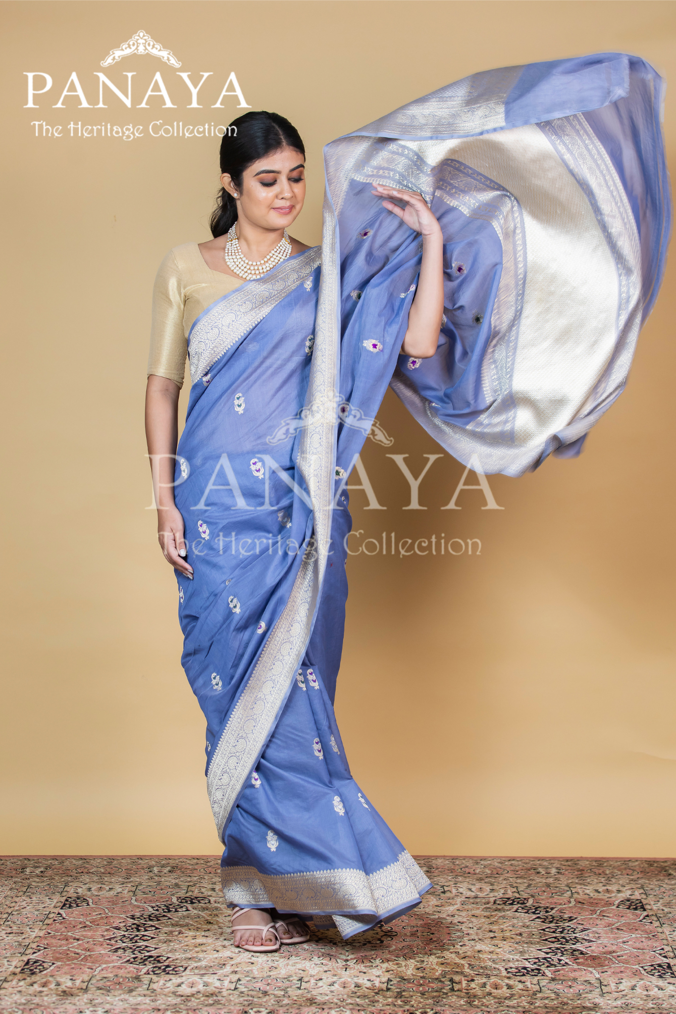 Kora Silk Buti Design With Meenakari Work