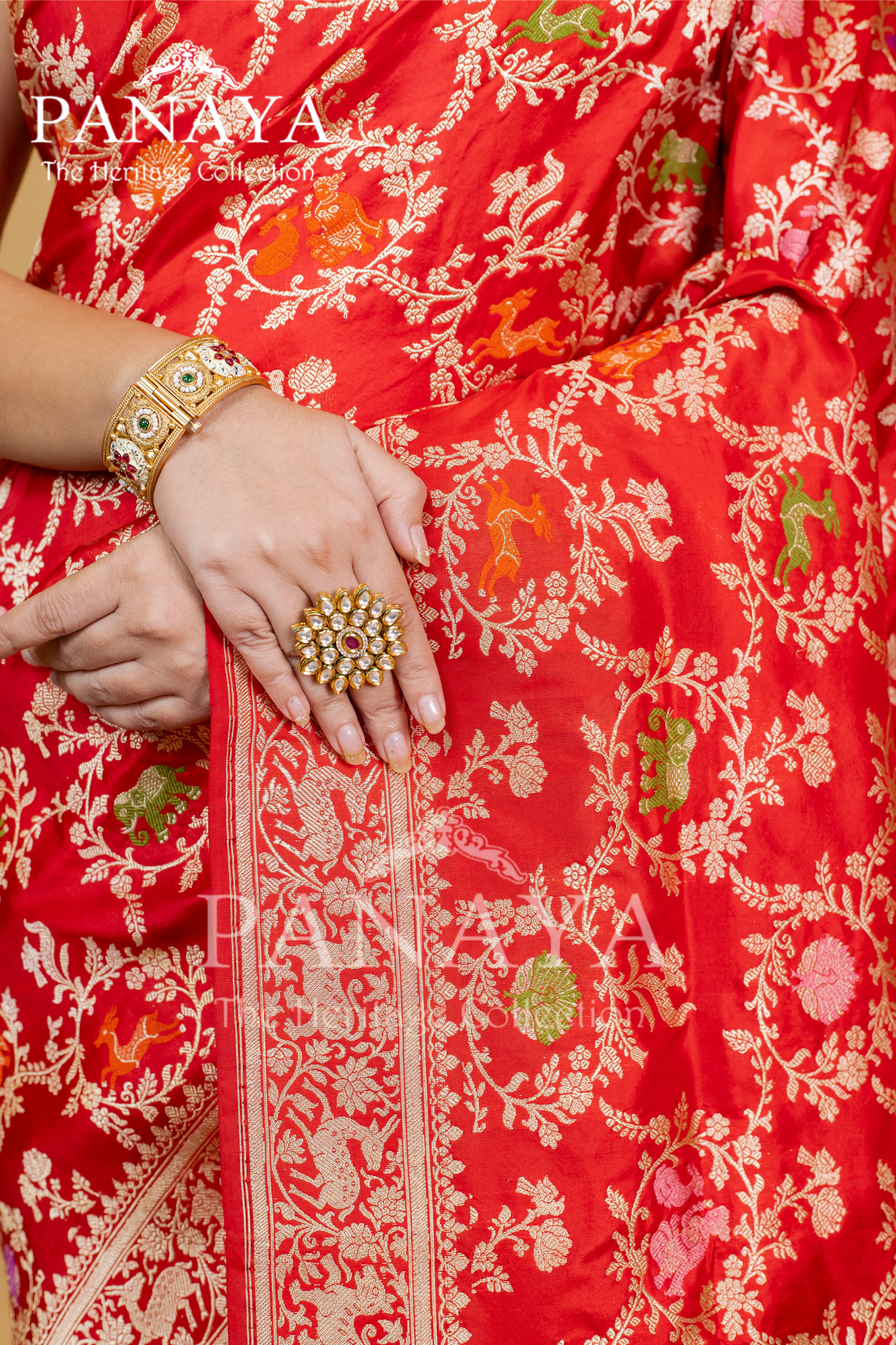 Katan Silk Sikargah Design Zaal With Meenakari Work