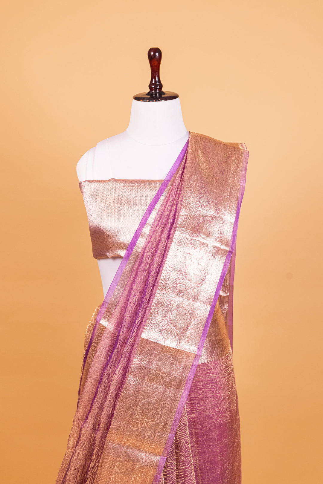 Magenta Tissue Pure Silk Dyed Saree - Panaya 