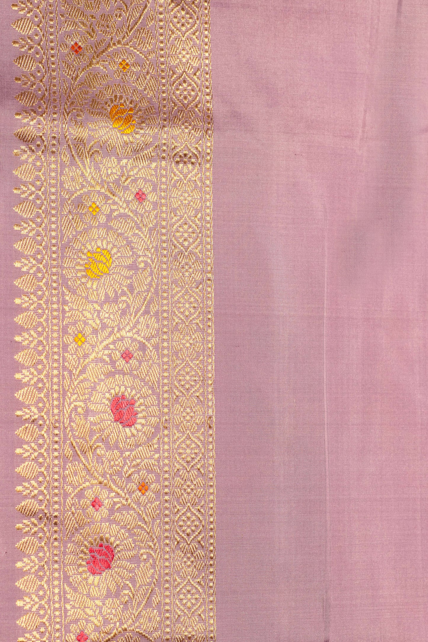 Lavender Katan Pure Silk Handwoven Saree - Panaya
