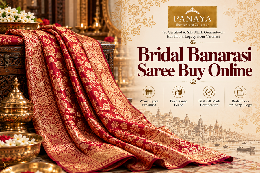 Banarasi saree vs Kanjivaram saree comparison featuring traditional Indian silk sarees