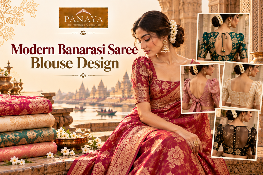 Modern Banarasi Saree Blouse Design