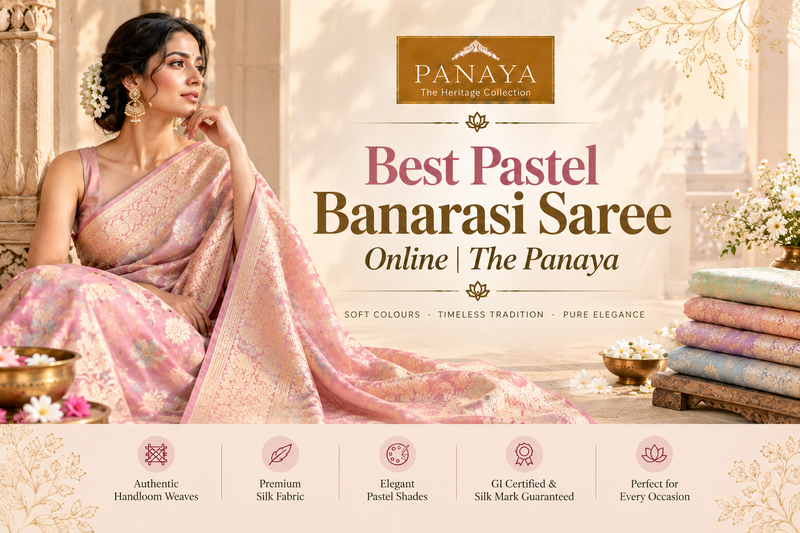 Best Pastel Banarasi Saree Online | The Panaya