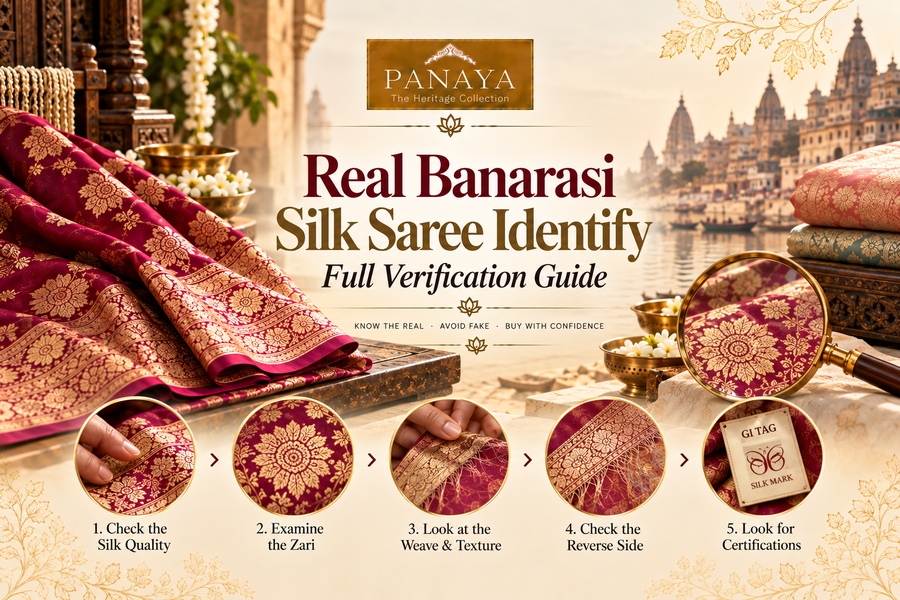 Real Banarasi Silk: How to identify an authentic Banarasi silk saree.
