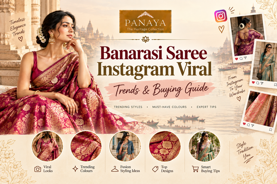 Instagram Viral: Trending Banarasi saree styles and buying guide.