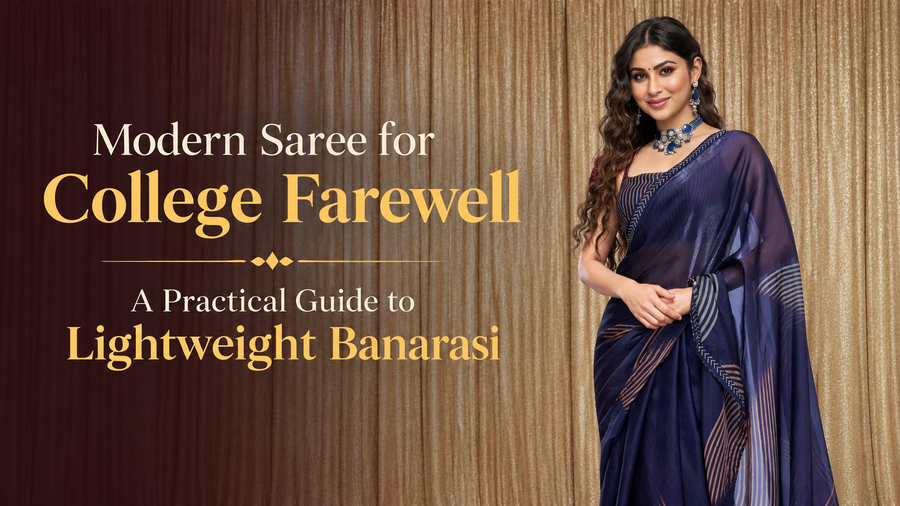 Modern Saree for College Farewell: A Practical Guide to Lightweight Banarasi