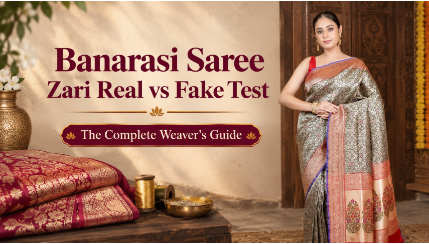 Banarasi Saree Zari Real vs Fake Test Guide | The Panaya 
