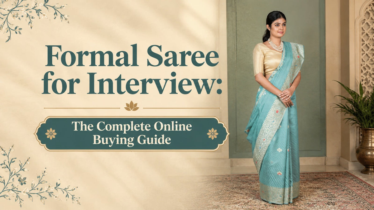 Formal Interview Saree in Aqua Blue – The Panaya 
