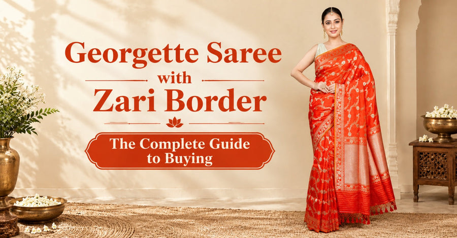 Georgette Saree with Zari Border