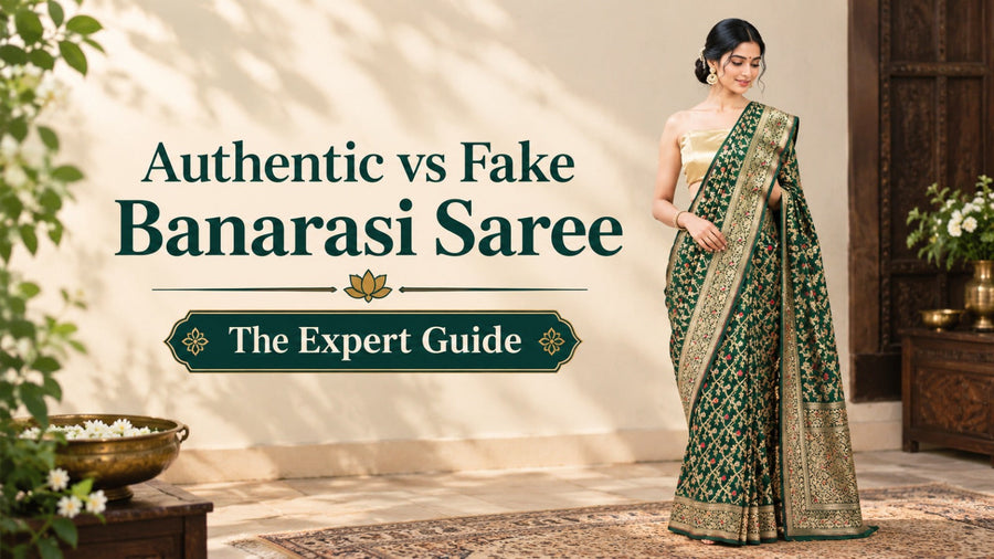 Authentic vs fake banarasi saree